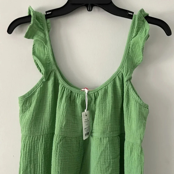 Marine Layer Jude flutter sleeve dress 👗 large Jade green midi tiered gauzy NWT - Picture 6 of 6